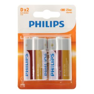 Philips Longlife Batterij Zinc D/R20, 2st.