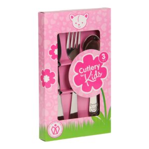 Bestekset RVS, 3dlg. – Roze