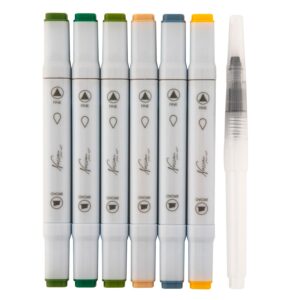 Nassau Aquarel Marker Set Dual Tip, 6st. – Bos Kleuren
