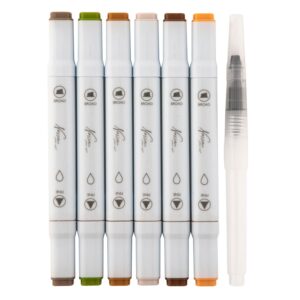 Nassau Aquarel Marker Set Dual Tip, 6st. – Aarde Kleuren