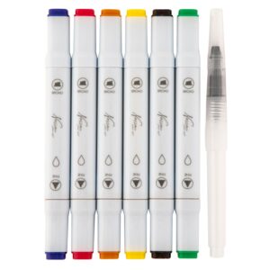 Nassau Aquarel Marker Set Dual Tip, 6st. – Basis Kleuren