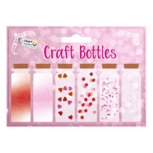 Decoratie Flesjes Glitter, 6 x 15g – Rood/Roze