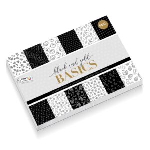 Knutselkarton met Folie, 24 vellen – Black and Gold Basics