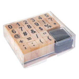 Houten Stempelset – Cijfers & Symbolen, 27dlg.
