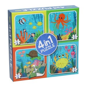 4-in-1 Puzzel – Zeedieren